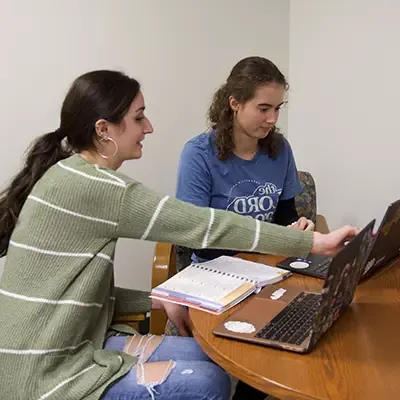 Writing Center Tutor helping a student.